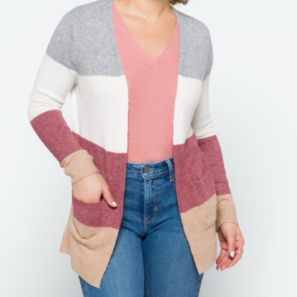 XXL Market & Spruce color block cardigan